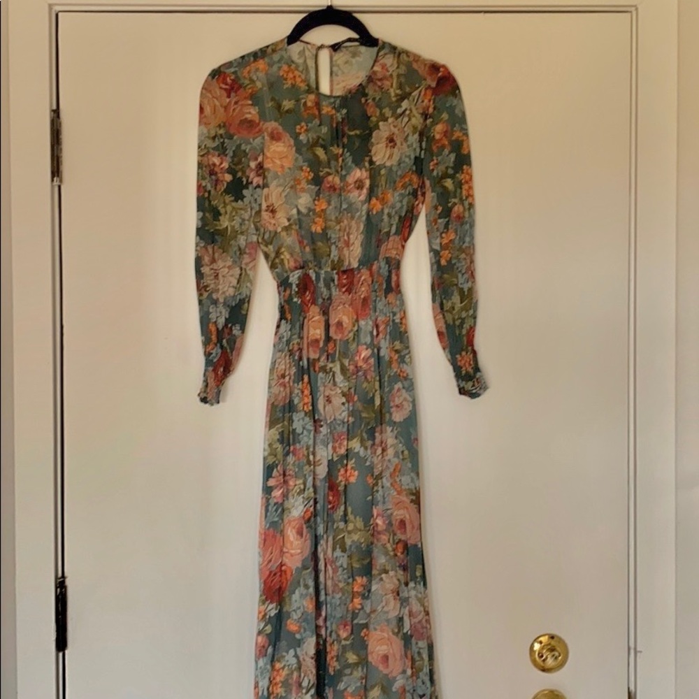 Zara Flora print chiffon dress - Picture 8 of 8